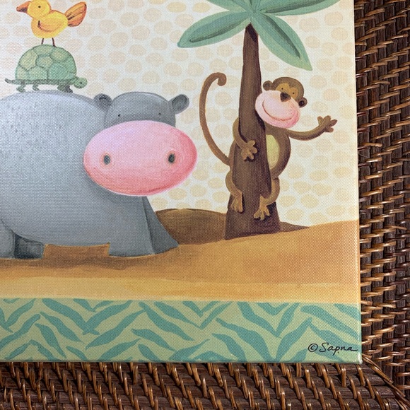 Hobby Lobby Wall Decor Baby Animal Nursery Canvas Art Tan Grey Green